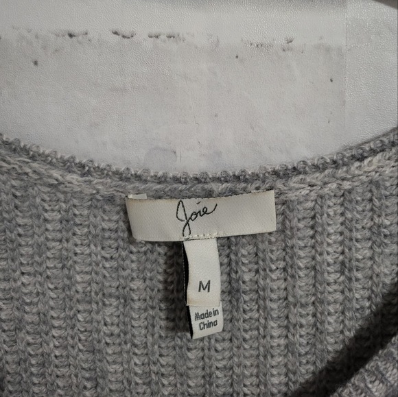 Joie Faux Overlay Wool Blend Sweater Grey size M - Picture 6 of 8